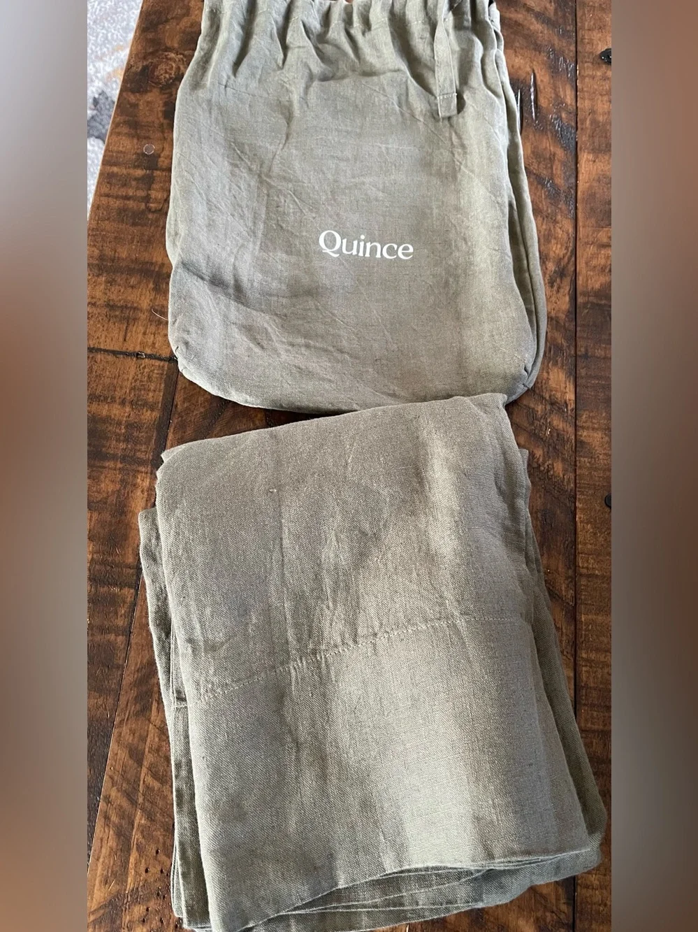 NWT Quince European Linen Pillowcase Set, King (Dusty Olive)